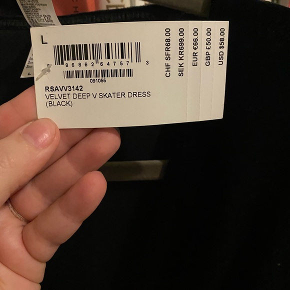 American Apparel Deep V Velvet Skater Dress - Picture 2 of 2
